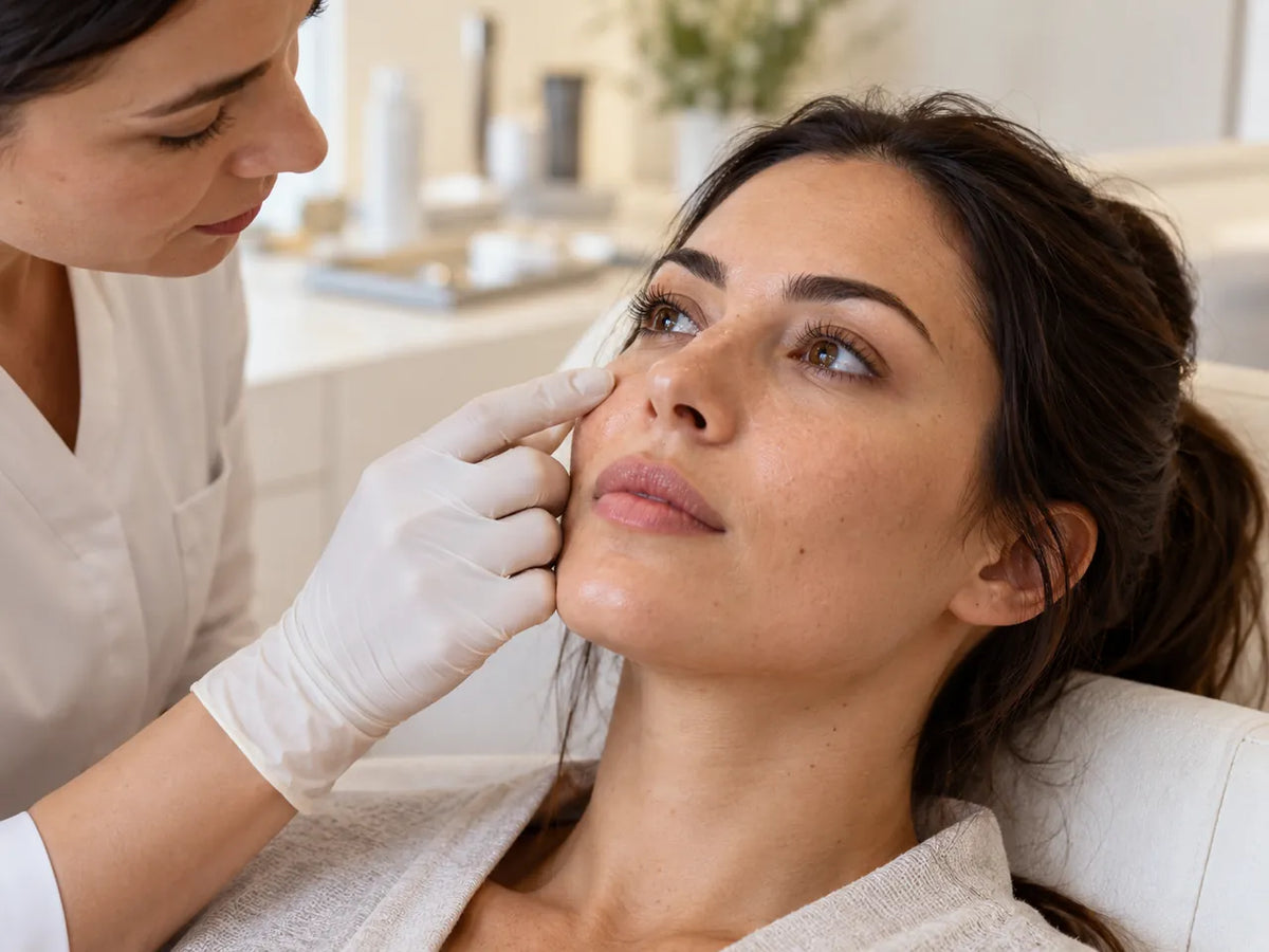 Evaluación de la hidratación de la mejilla junto a la zona de ojeras
