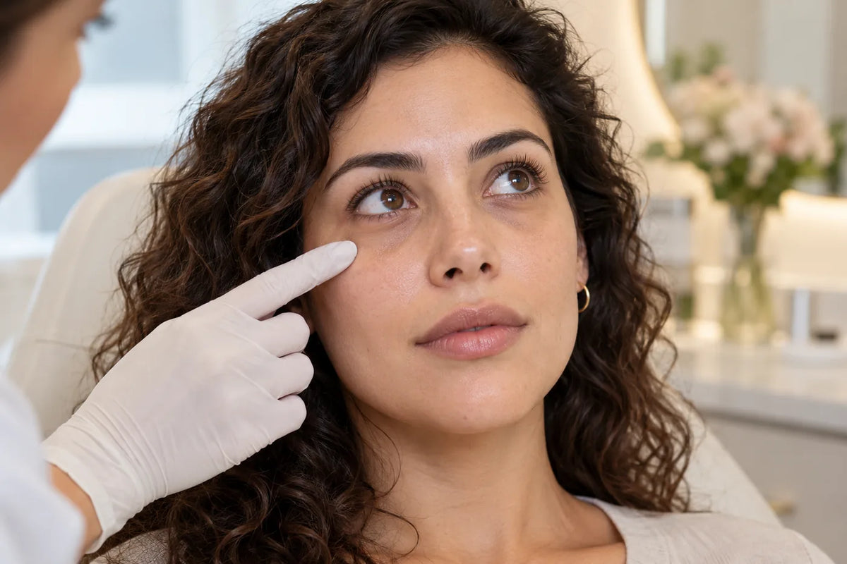 Primer plano de la zona de ojeras